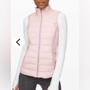 Lululemon Down For It All Vest Peony Pink Size 4 EUC